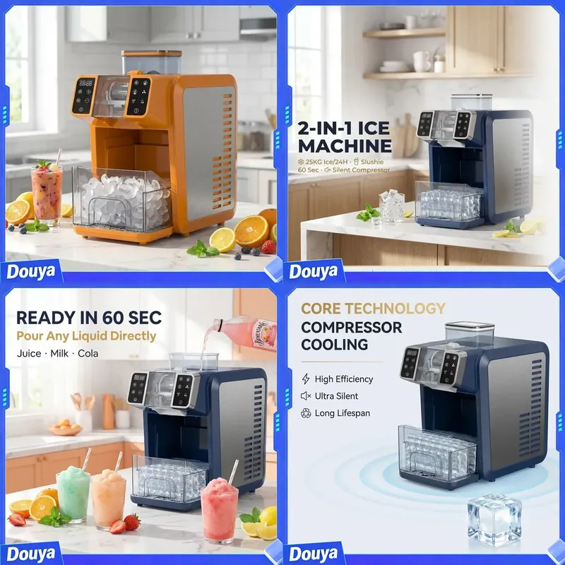 Ice Maker Machine 25Kg - Fabrycznie Nowy 2-w-1 Producent Lodu i