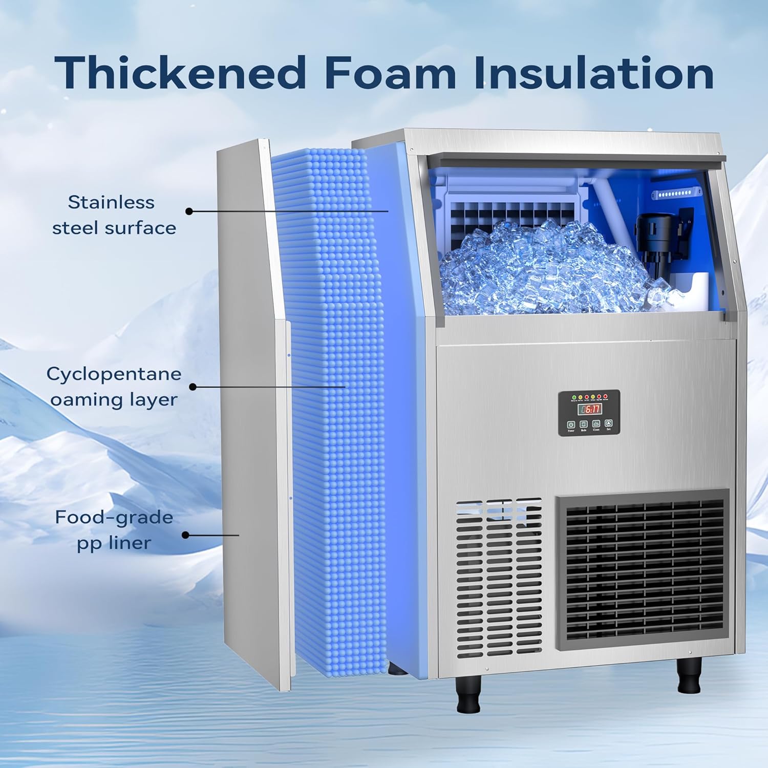 Commercial Ice Maker Air Cooled - Profesjonalna kostkarka do lodu do montażu