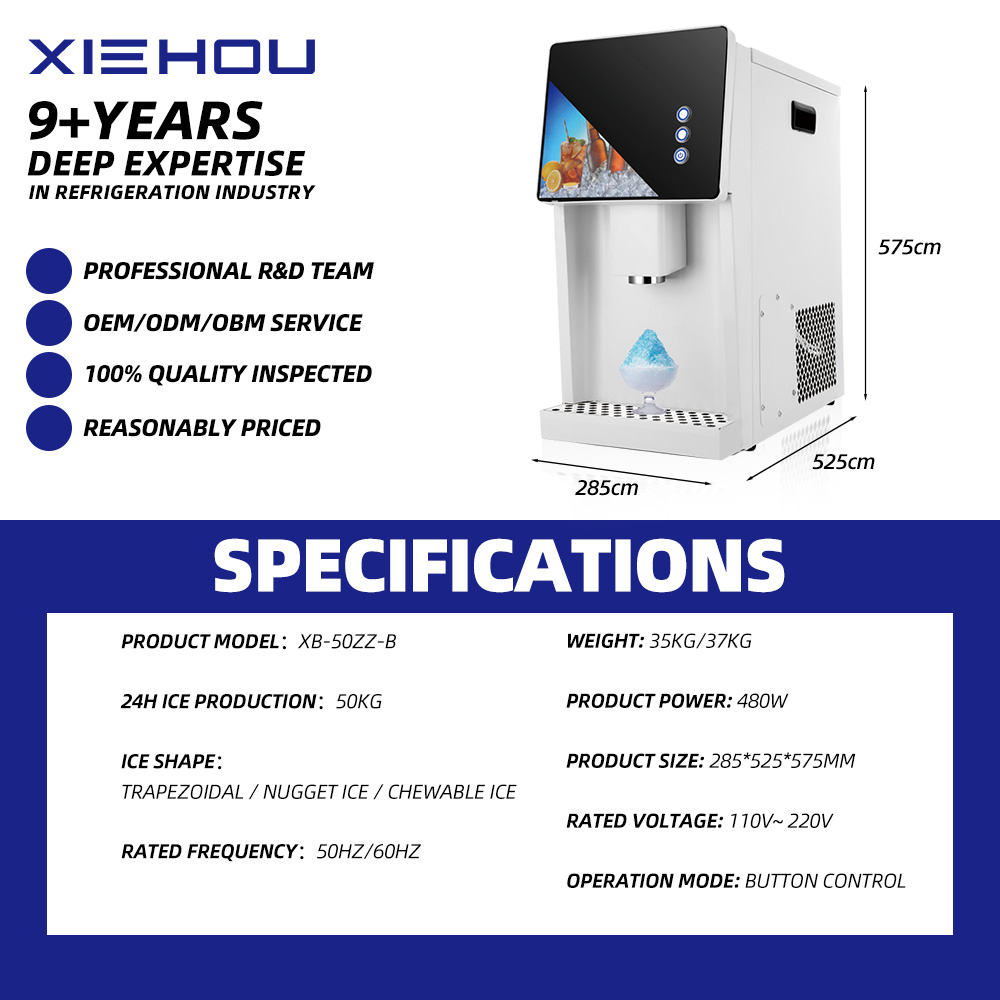 Hurtowy automat do lodu w kost – Ice Machine 50Kg Nugget recenzja i cena